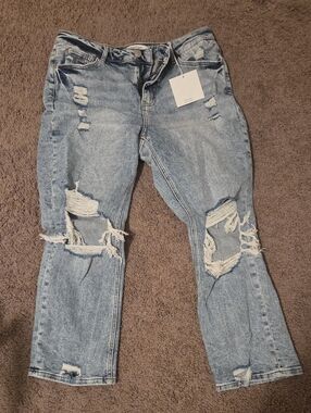 Loveret Brand Light Blue Distressed Boyfriend Jeans